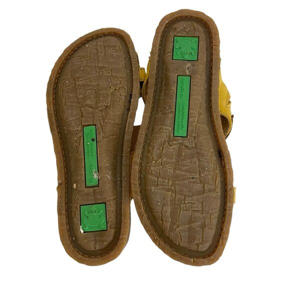 El Naturalista Panglao Leather Slip-On Yellow Brown‎ Leaf Sandals Size 37 NWOT - Picture 8 of 10